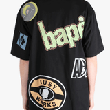 Black t-shirt worn by a person, showing the shirt's fit