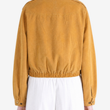 Tan jacket, full body view