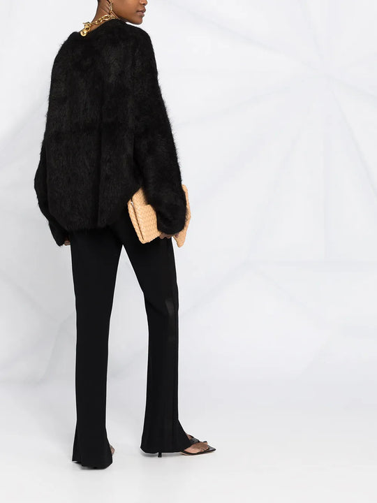 Black knitwear, full body view