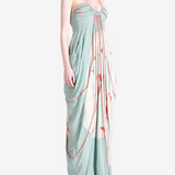 Green dress, full body view