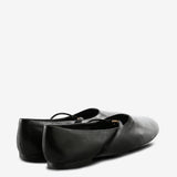 Black flats, back view