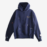 Navy hoodie, front view