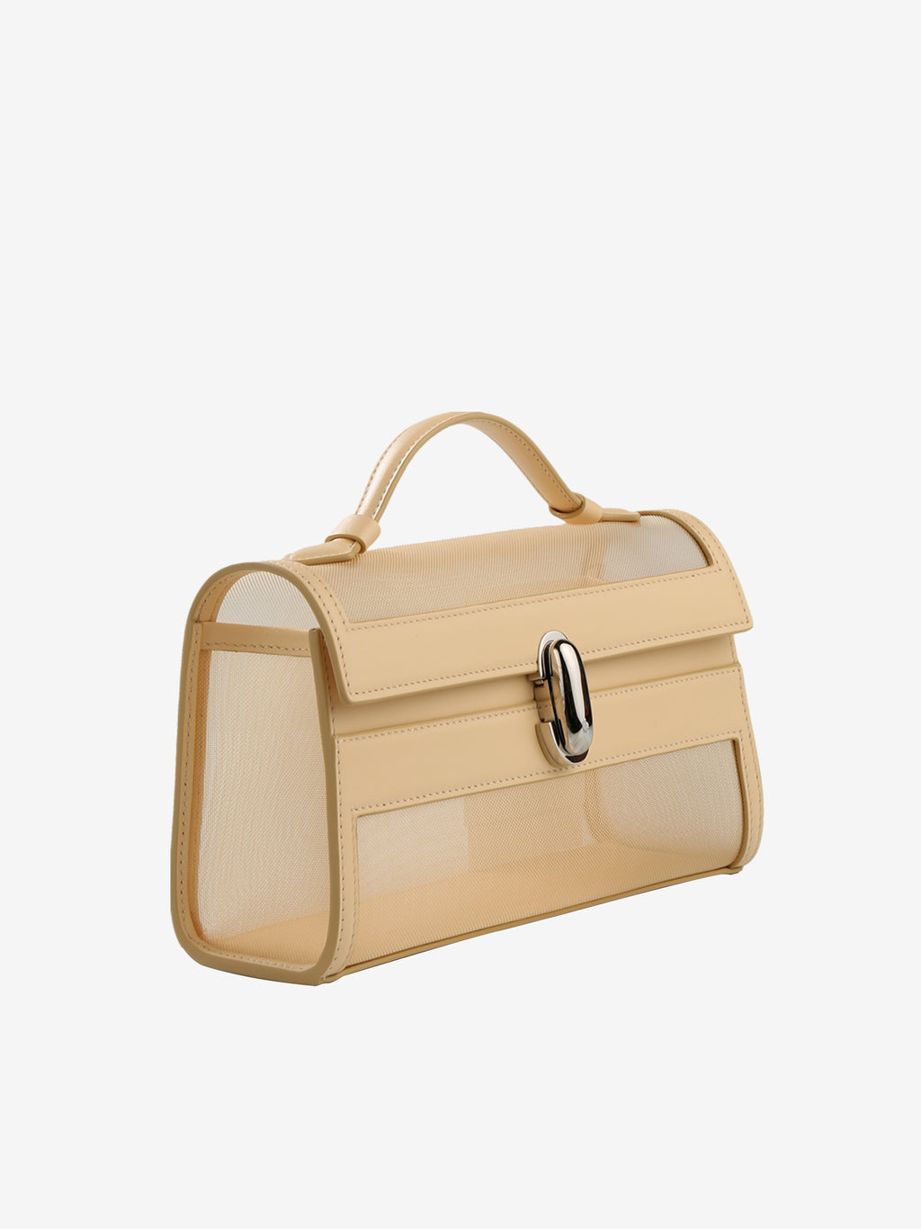 Tan bags, side view
