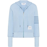 THOM BROWNE - Women Tonal Four Bar Solid Garment Dyed Loopback Blouson Hoodie