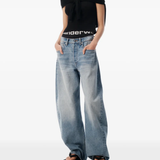ALEXANDER WANG - Women Logo Bike Short Pre-Styled Blow Up Jean