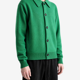 Green knitwear, full body view