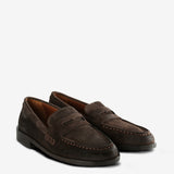 Brown loafers,side view