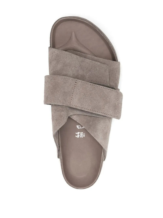 Grey sandals, front view