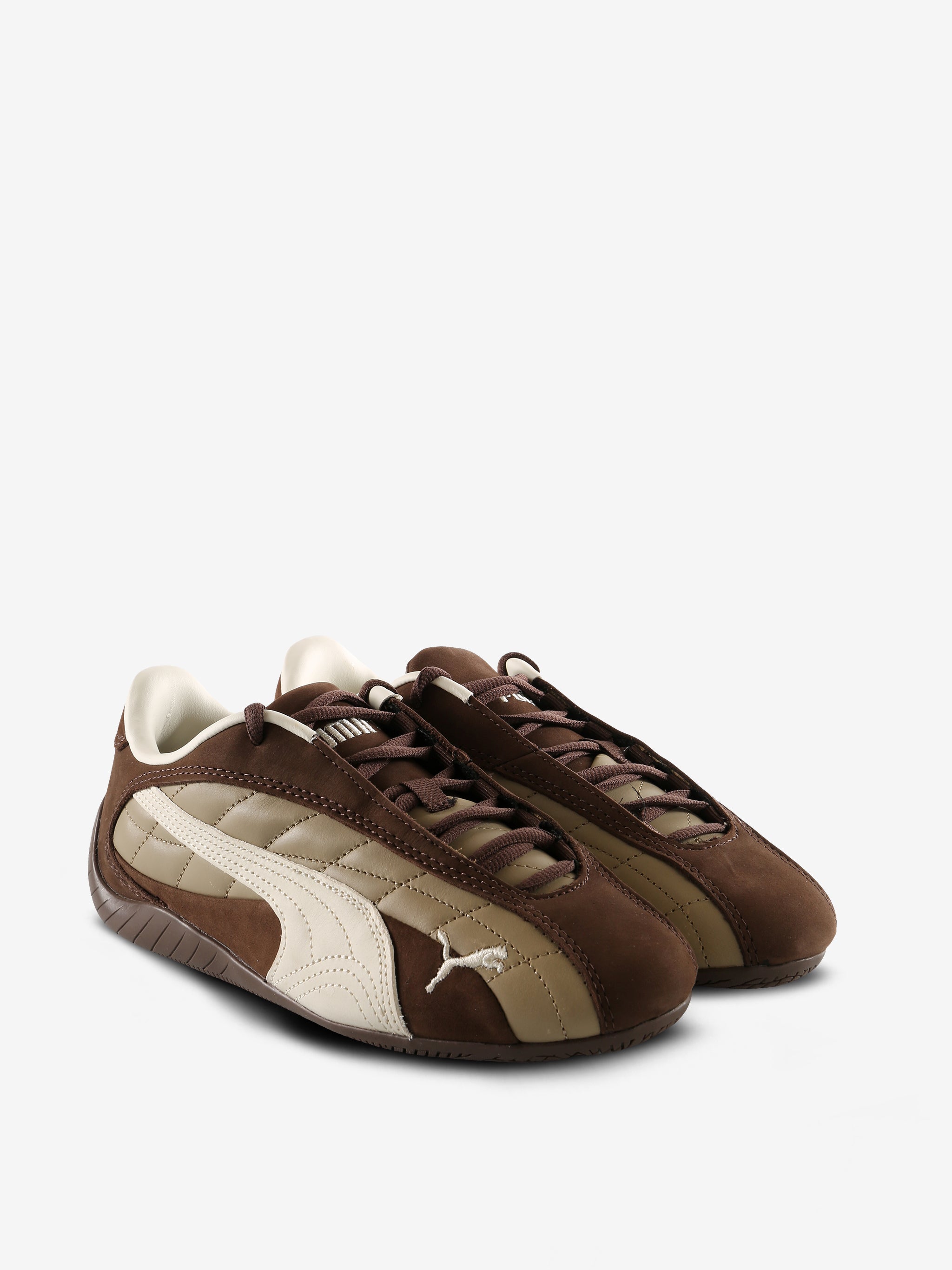 Brown sneakers, side view