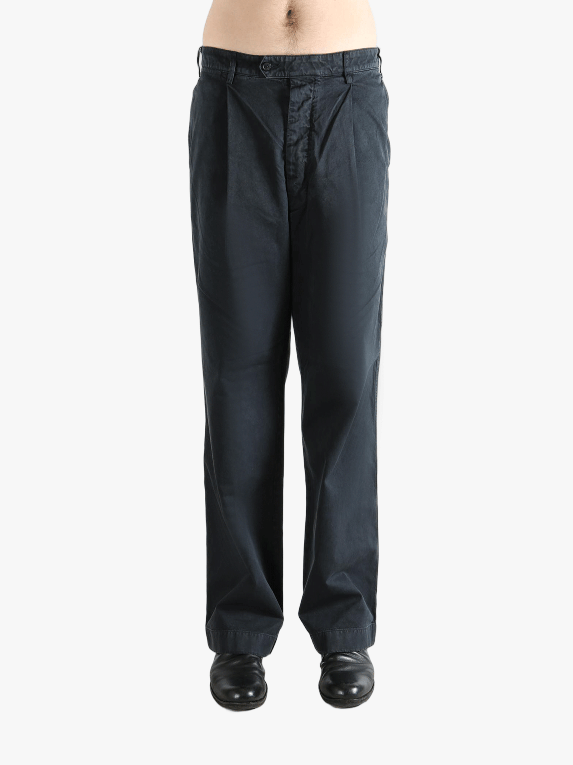 AURALEE - Men Garment-Dyed Finx Light Chino One-Tuck Wide Pants