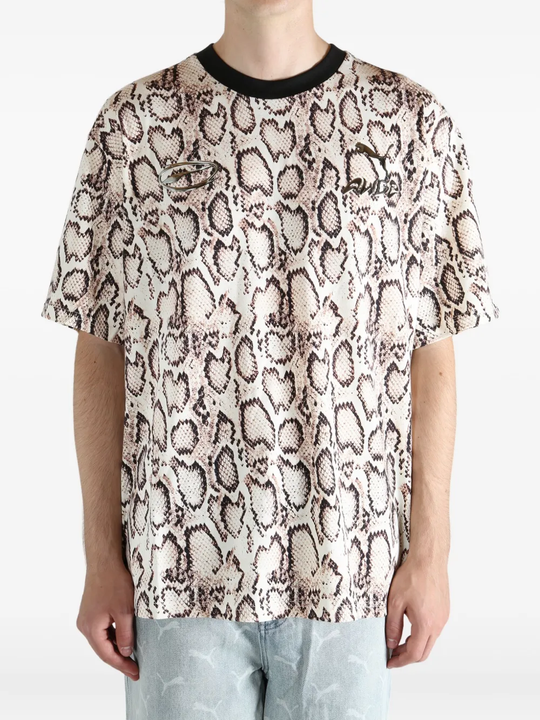 Tan t-shirts worn by a person, showing the t-shirts fit