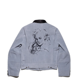 gray jacket,back view