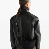 Black bag worn by a person, showing the bag fit