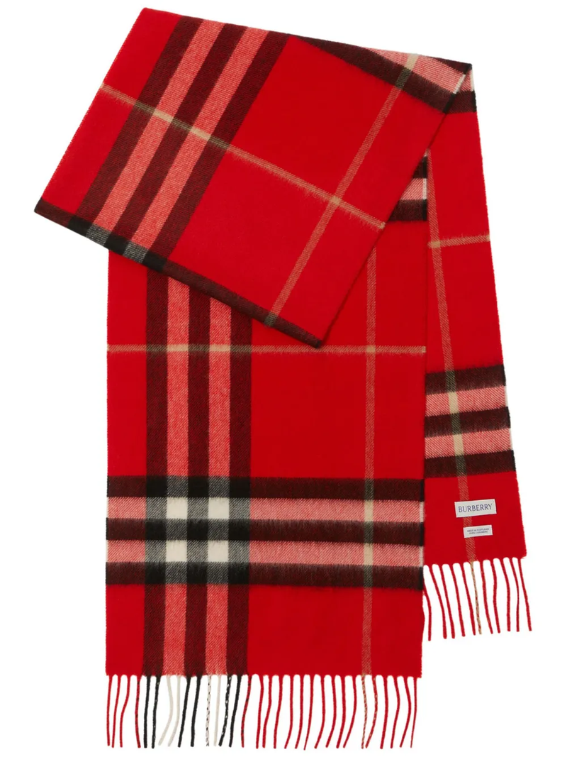 BURBERRY - Unisex Check Cashmere Scarf