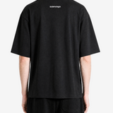 Black t-shirt, full body view