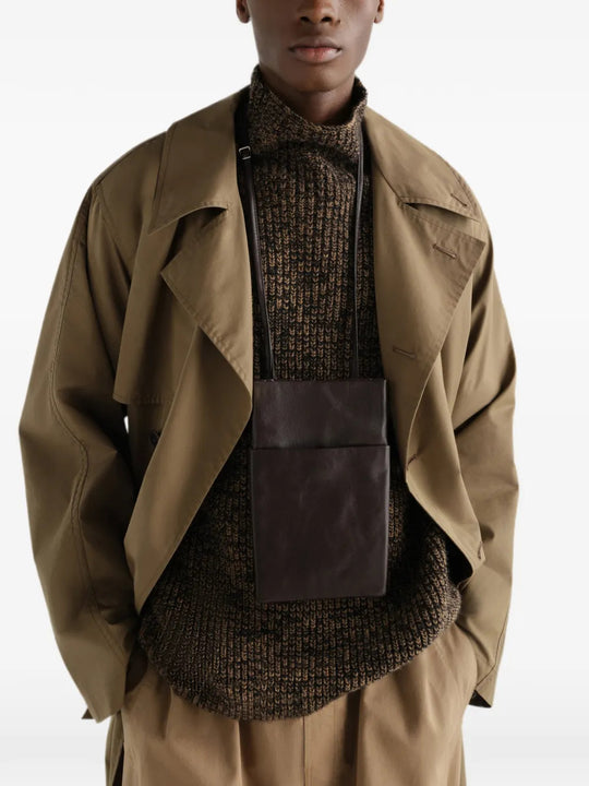 Brown bag worn by a person, showing the bag fit