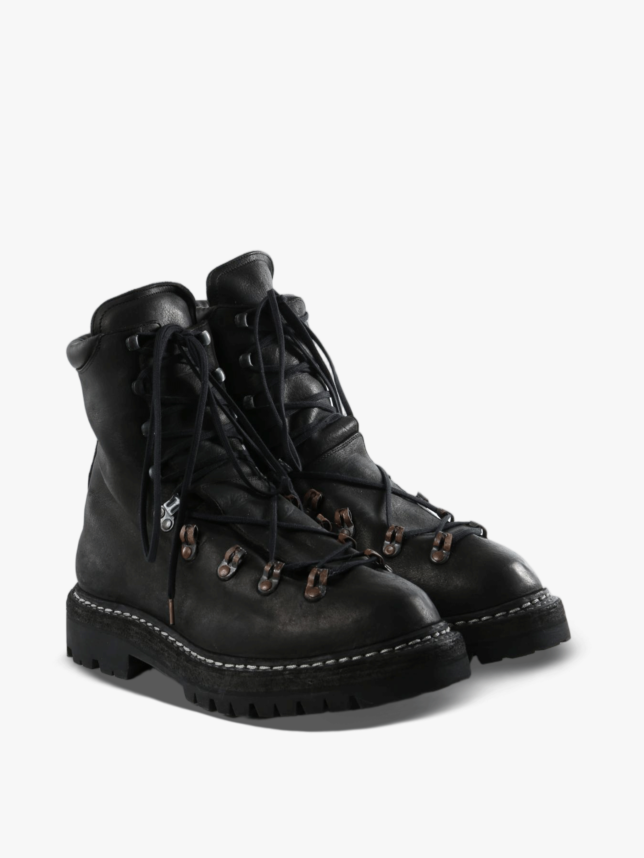 Black boots, front view