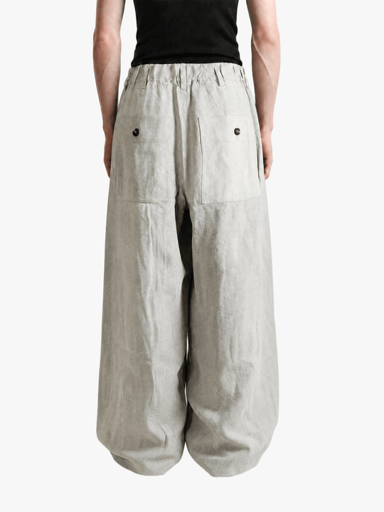Grey pants, full body view