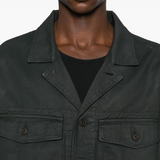 Close up of  Black jacket ,showing texture of the fabric