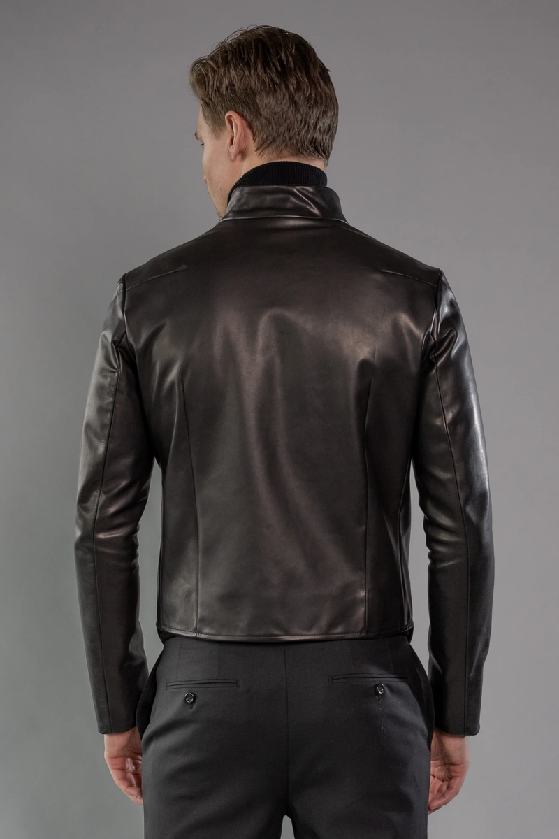 RORKE BADER Men Bevel Leather Jacket