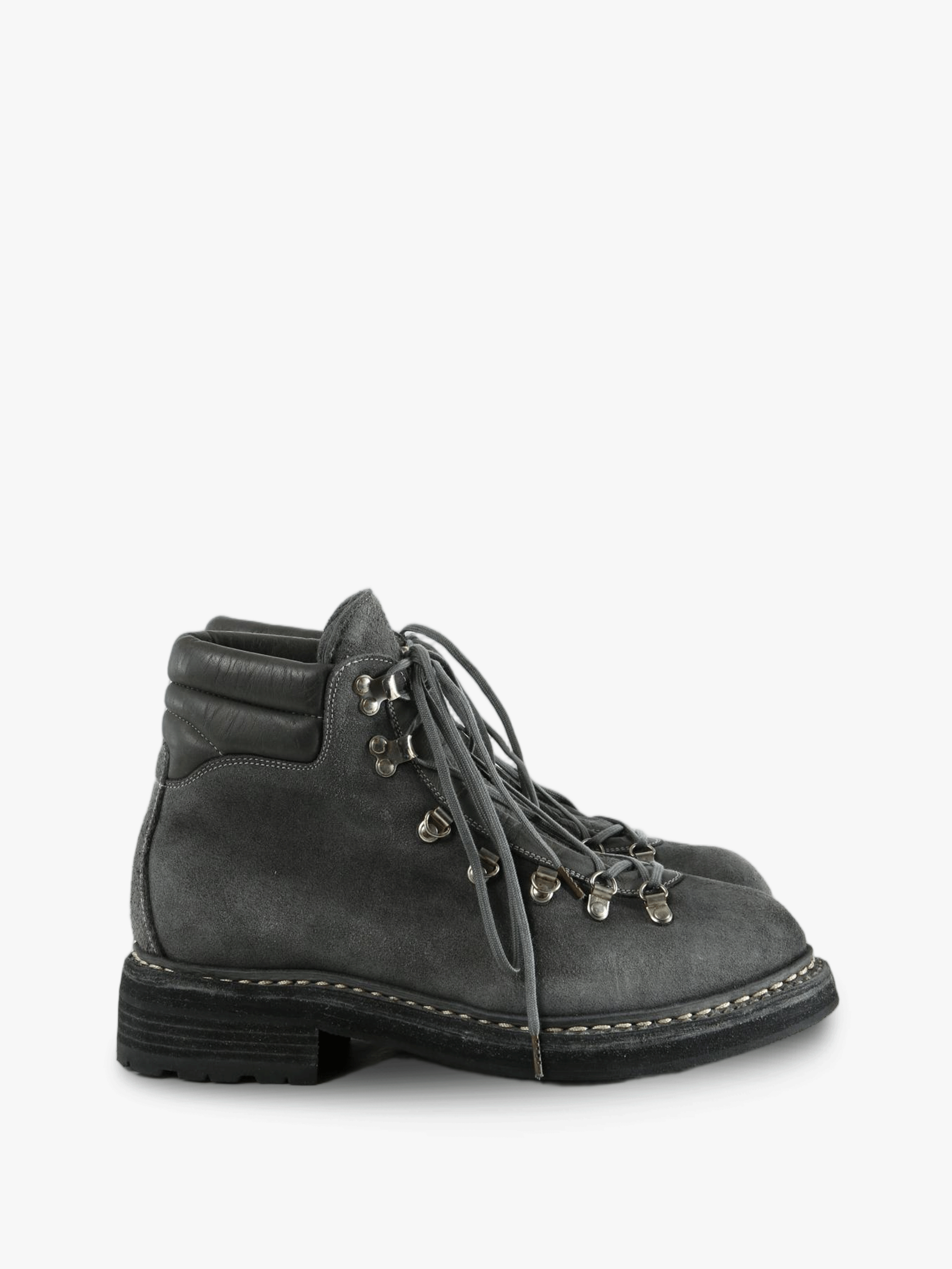 Grey boots, side view