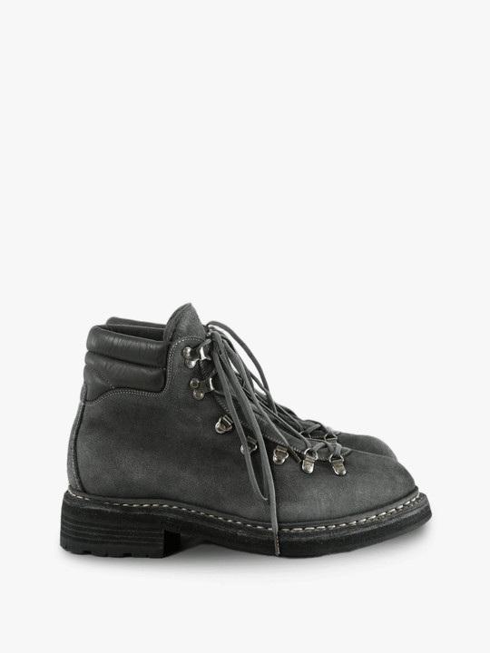 Grey boots, side view