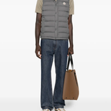 Grey vest,full body view