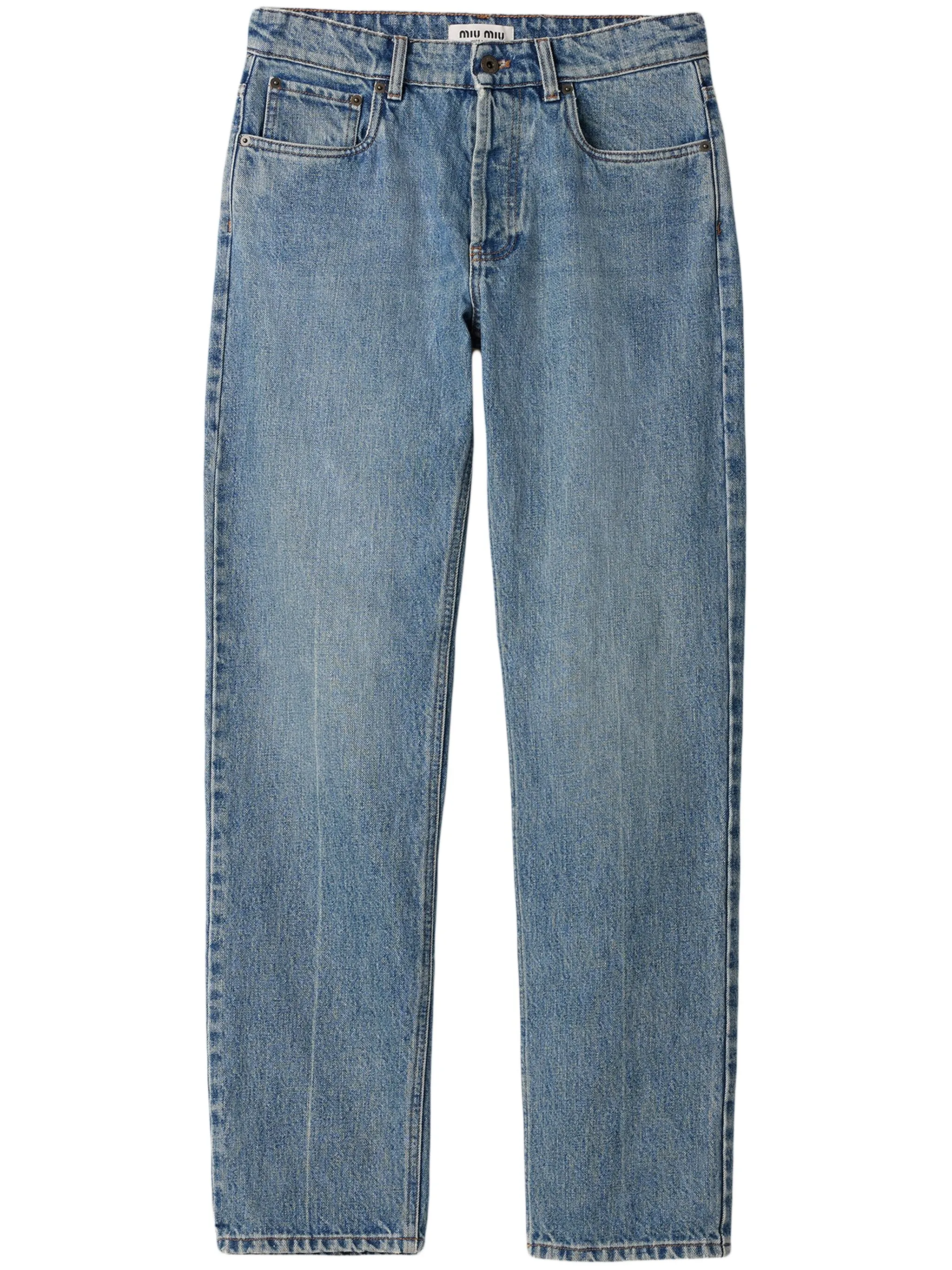 パンツ 24SS MIUMIU Iconic Gathered Denim Women's Wide-leg denim jeans | MIU MIU | 24S