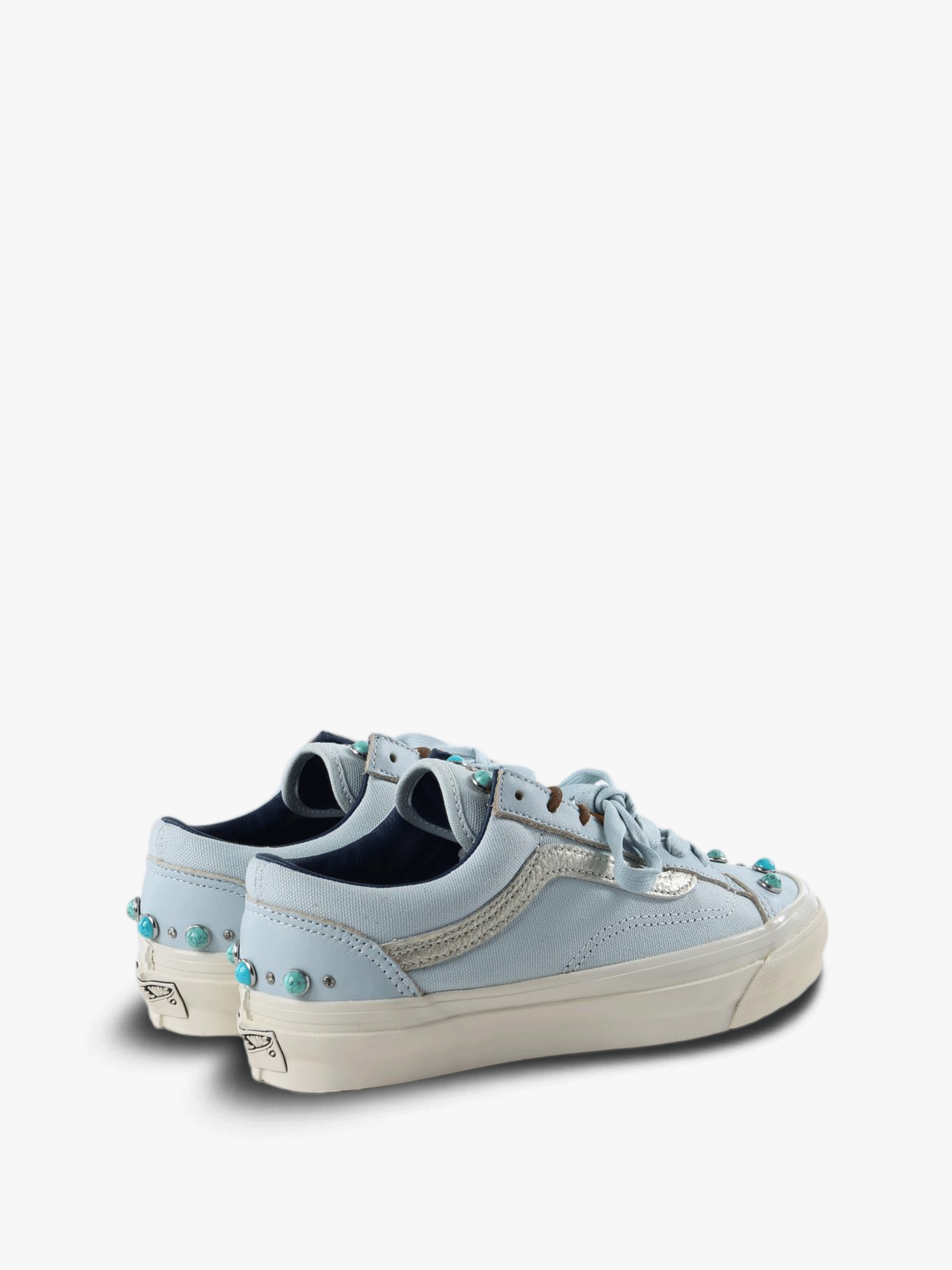 Blue shoes, side view