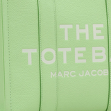Close up of green bags,showing texture of the leather fabric.