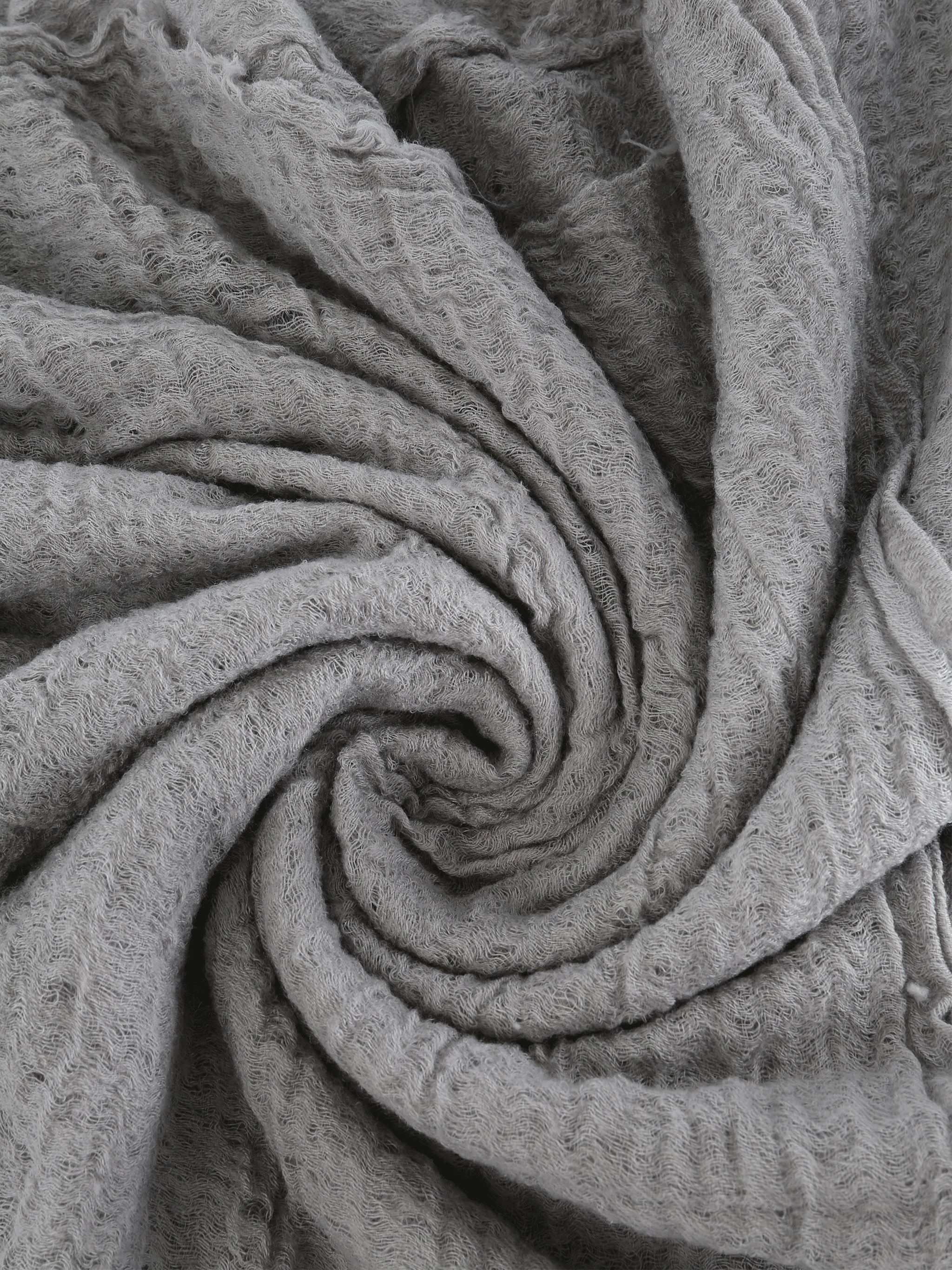 Close up of Grey scarf, showing detail