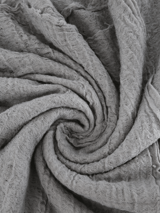 Close up of Grey scarf, showing detail