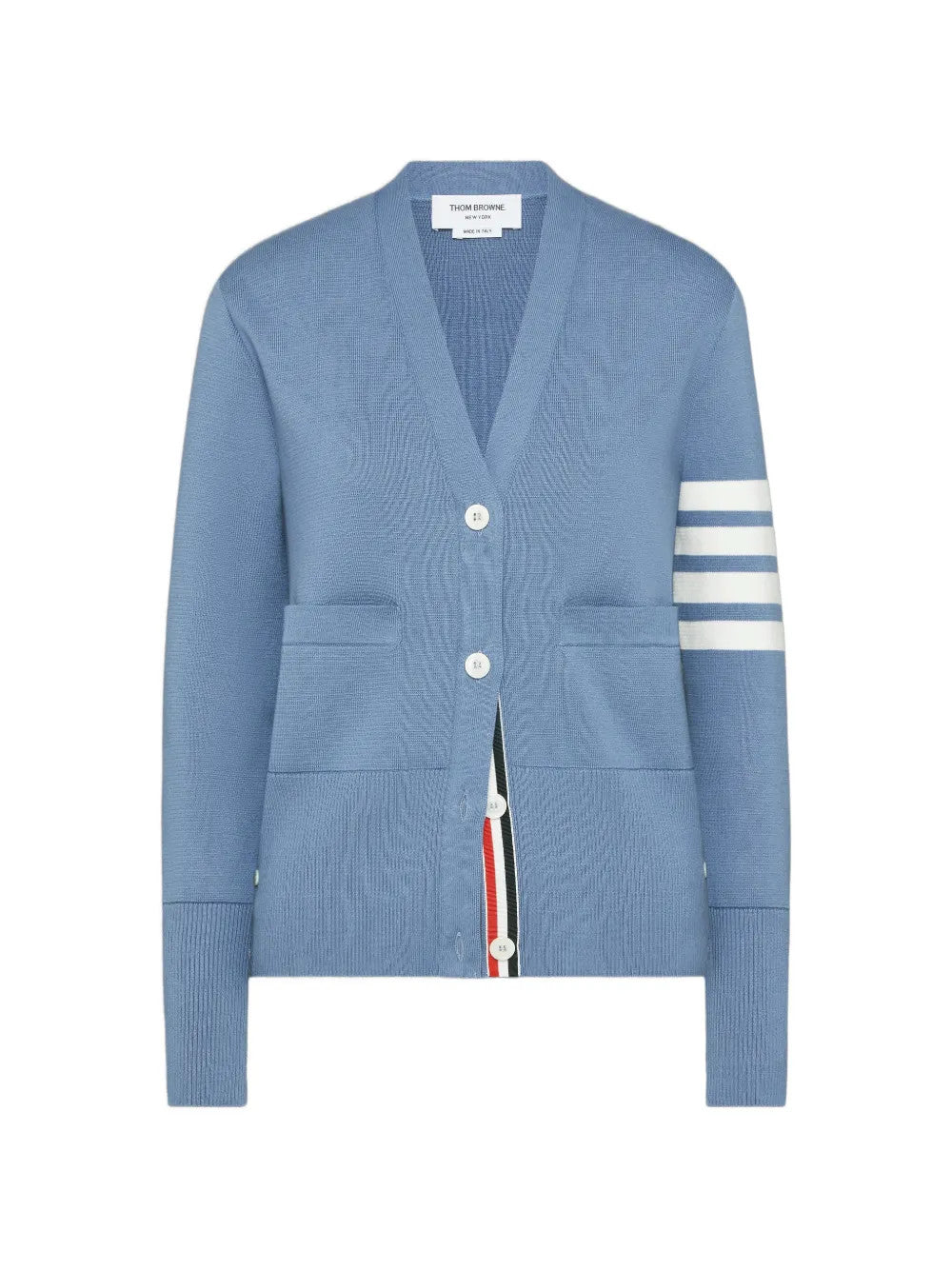 Blue knitwear, front view