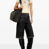 yellow top, full body view