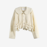 Tan knitwear, front view