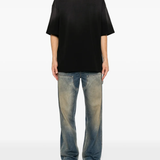 Black t-shirt, full body view