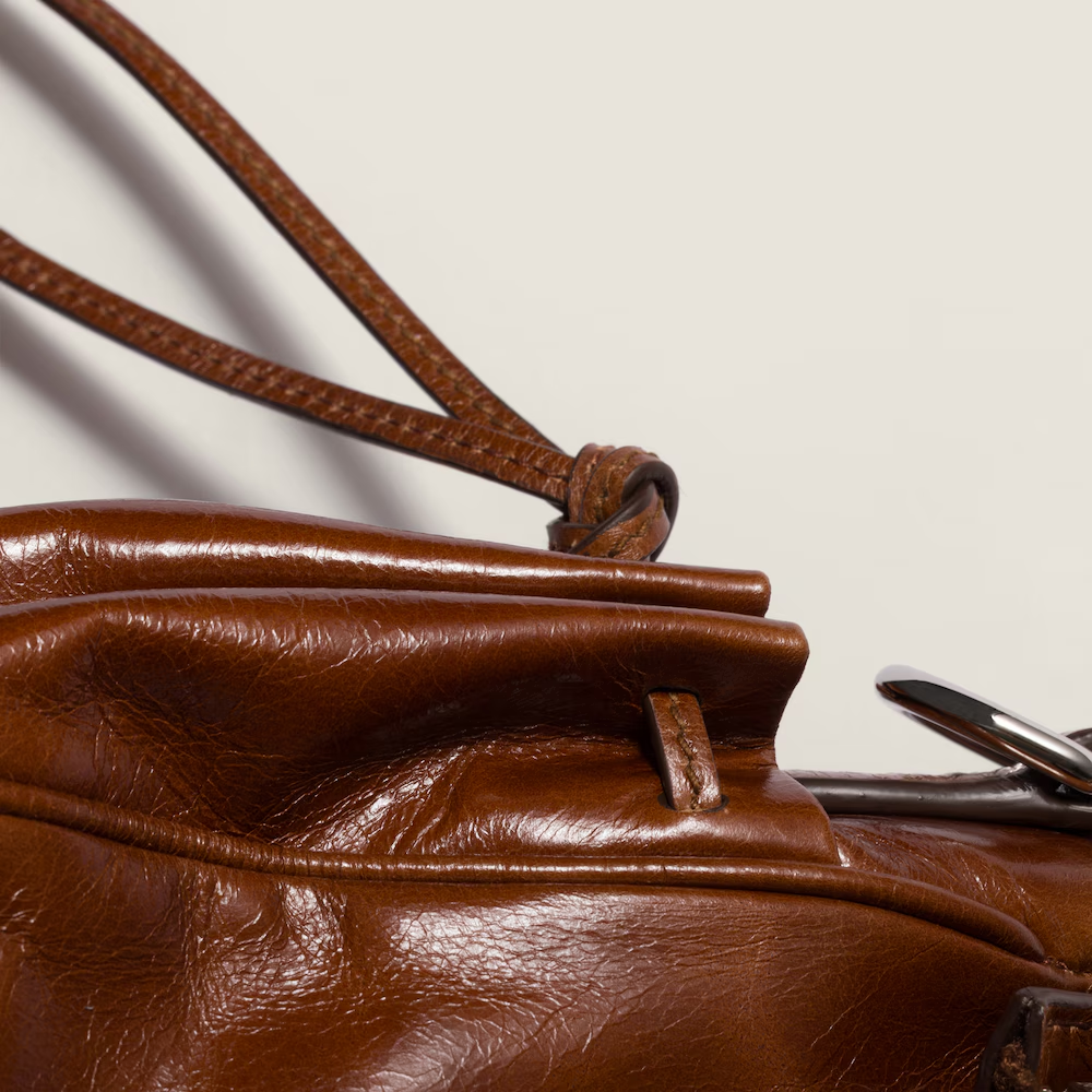 Close up of Brown bag, showing detail