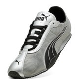 Close up of grey sneaker, showing texture of the Textile and Cow Leather fabric