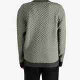 Grey knitwear, full body view