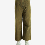 Green pant worn by a person, showing the pant's fit