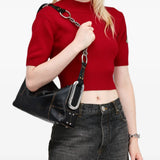 Black bag worn by a person, showing the bag fit