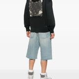 Black hoodie, full body view