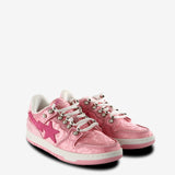 Pink sneakers, side view