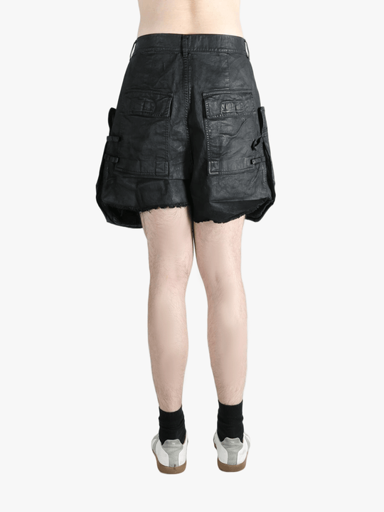 Black shorts worn by a person, showing the shorts fit