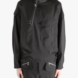 Black jackets-coats worn by a person, showing the jackets-coats's fit