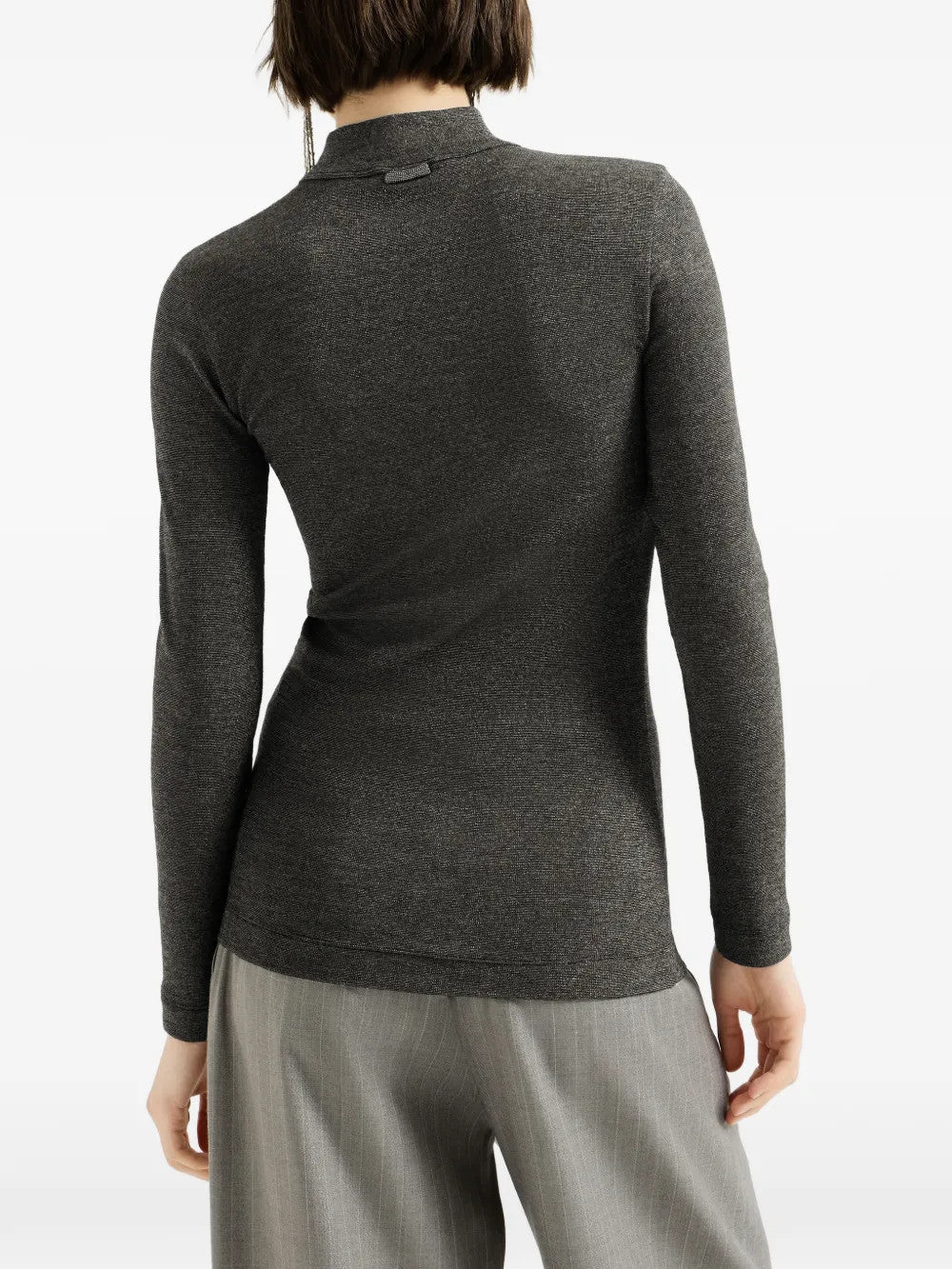 Grey knitwear, full body view