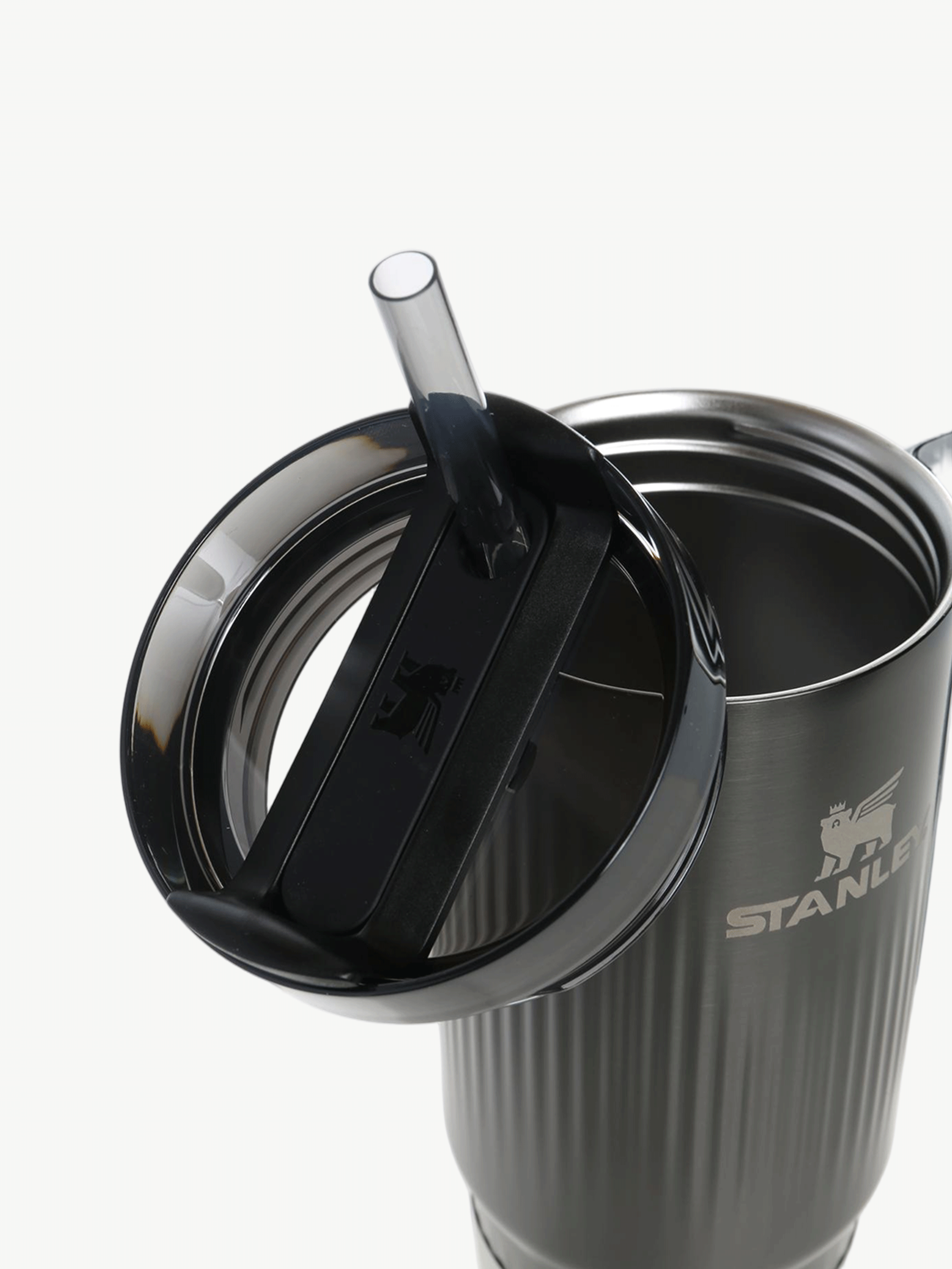 close up of black home, showing texture of the stainless steel fabric