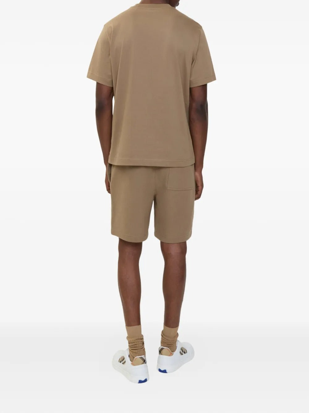 Brown shorts, full body view