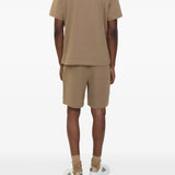 Brown shorts, full body view