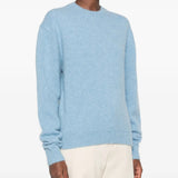 Blue knitwear, full body view